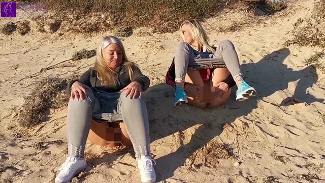 Sand in der Kimme und Ritze! Lustige Panne beim Public Pissing mit meiner Freundin Dirty-Tina!